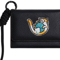 Cute Cartoon Cat Patch Trifold Short Wallet_Cwab06200