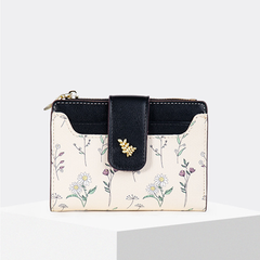 Fresh Floral Colorblock Mini Wallet With Zipper_Cwab06212