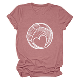 LOVE FOOTBALL T SHIRT CASUAL PLUS SIZE TOP_CWTTSL0509