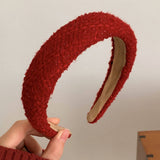 CHRISTMAS RED HEADBAND RETRO ELEGANT WINTER STYLE_CWAHA3956