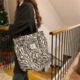 Cwab3899_Corduroy Snap-Button Large-Capacity Shoulder Bag
