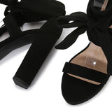 SOLID COLOR NEW SUEDE STRAPPY HIGH HEELS_CWSHS0644