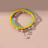 BOHO CRYSTAL BEADED ANKLET SET BUTTERFLY PENDANT_CWMM6361