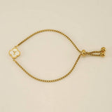 Cwaje1959_Adjustable Four Leaf Clover Letter Shell Bracelet