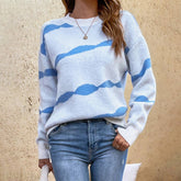 Turtleneck Striped Sweater In Contrasting Colors