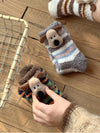 Cute Puppy Fleece 3D Slouchy Floor Socks_Cwms03223