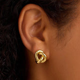 IRREGULAR LINE CURVE STUDS 18K GOLD PLATED_CWAJE4984