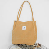 Cwab3911_Corduroy Snap-Button Large-Capacity Shoulder Bag