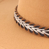 SIMPLE BELT BUCKLE FELT HAT JAZZ HAT_CWAH0751