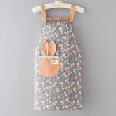 CUTE FLORAL CANVAS BIB APRONS WITH POCKETS_CWMM2049
