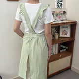SOLID COLOR COTTON PASTORAL FLORAL SMOCK APRON_CWMM5829