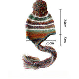 SWEET MIXED COLOR EARMUFFS KNITTED HAT_CWAH2049