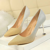 MATCHING SHALLOW MOUTH POINTED TOE HIGH HEELS_CWSHH0086