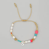 FASHION HAND WOVEN LETTER PEARL BRACELET_CWMM3812
