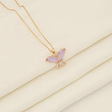 STYLISH VINTAGE ZIRCON BUTTERFLY NECKLACE_CWAHA0881