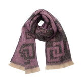 GREEK KEY JACQUARD SCARF FRINGE WINTER WRAP_CWASC0868