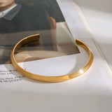 18K GOLD SMOOTH OPEN CUFF IN STAINLESS STEEL_CWAJE4785