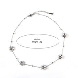 FASHION STEEL DAISY NECKLACE WITH PEARL SET_CWMM8837