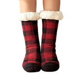 Warm Christmas Plaid Plush Indoor Slippers_Cwms0719