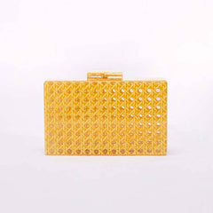 Vintage Rattan Acrylic Clutch Chain Shoulder Bag_Cwab5865