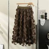 THREE DIMENSIONAL FLORAL TULLE MESH SKIRT_CWBLS0395