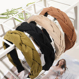 4PCS COLOR BLOCK WEAVE DETAIL HEADBAND_CWAHA0236