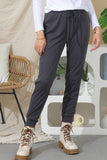 Women Drawstring Solid Color Casual Pants_Cwblp404
