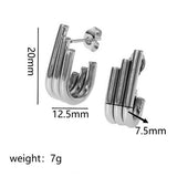 U Shape Chain Chunky Circle Hoop Earrings