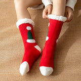 SANTA HAT FUZZY INDOOR SLIPPER SHOES_CWMS0730