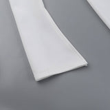 Solid-Color Strapless Long-Sleeved Short Dress