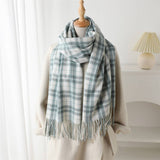 ELEGANT PLAID TASSEL SCARF FOR FALL WINTER_CWASC2768