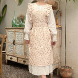 LINES COTTON AND LINEN PRINTED RUFFLED FLORAL APRON_CWMM5816