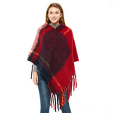 THICK TASSEL COLOR MATCHING PULLOVER CAPE SHAWL_CWASC1206