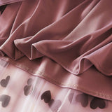 Vintage Heart Flocked Tulle High-Waist Skirt_Cwbms0397