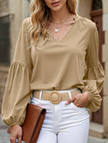 V-neck pullover silk blouse