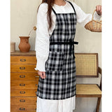 Vintage Christmas Plaid Cafe Household Apron_Cwmm5821