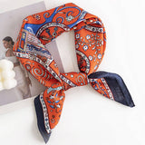 FLORAL SATIN SQUARE SCARF FOR WOMEN S ELEGANCE_CWASC0498