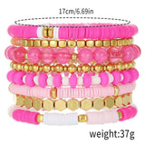 SIMPLE MULTI STRAP POLYMER CLAY BRACELET SET_CWMM3527