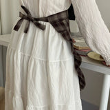 HALF BODY FALLEN LEAVES PLAID APRON_CWMM5800
