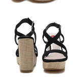 SOLID COLOR SQUARE TOE CROSS STRAP HIGH HEELS_CWSHS0645