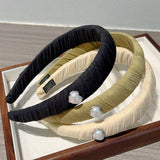 TEMPERAMENT LOVE HEART PLEATED HEADBAND_CWAHA2842