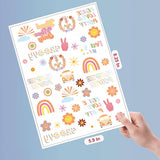 KIDS WATERPROOF PEACE LOVE RAINBOW FACE TATTOOS_CWMM8254