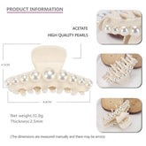ACETATE PEARL SHARK CLIP HAIRPIN FOR BACK OF HEAD_CWAHA4250
