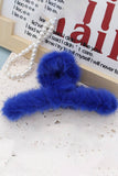 MULTICOLOR FAUX RABBIT FUR HAIR CLAW CLIP TWIST_CWAHA0153