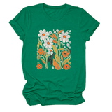 Women Summer Tee ??Flor Casual Round Neck_Cwtts1500