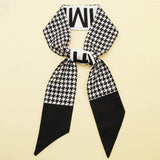 FLORAL LETTER SKINNY TWILLY SCARF FOR HAIR BAGS_CWASC0064