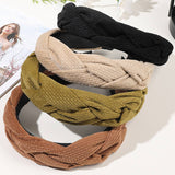 4PCS COLOR BLOCK WEAVE DETAIL HEADBAND_CWAHA0236