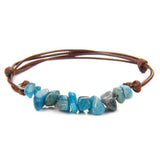 Cwaje3873_Bohemian Gravel Leather Cord Braided Bracelet