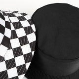 Cwah1522_Stylish Plaid Reversible Shade Bucket Hat