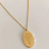 NEW STAINLESS STEEL DECEMBER FLOWER NECKLACE_CWMM3770